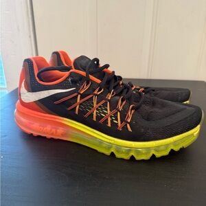 Nike Air Max 2015 Men’s 10.5 Orange Black Volt Crimson Yellow Running Shoes